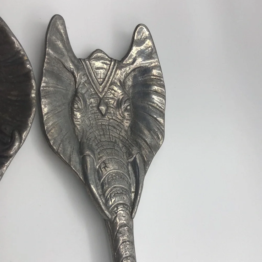 ARTHUR COURT ELEPHANT SALAD SERVER SET FORK SPOON